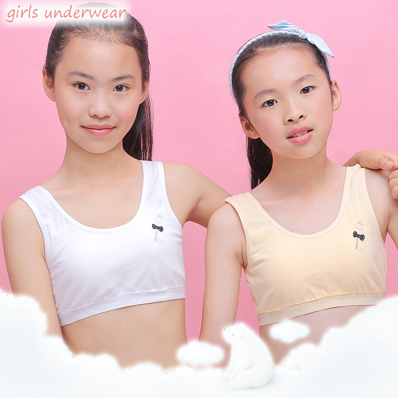 Padded girl small vest 12-15 years old underwear development budding junior high school students big children without rim bra