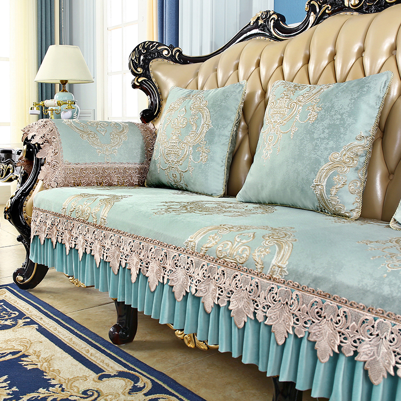 Sofa cushion European-style non-slip breathable Four Seasons Universal upscale luxury Princess 123 Composition cushions Backrest Towels to do