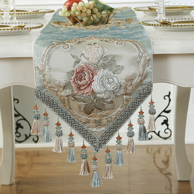Eurostyle High-end Table Flag Cloth Art Fashion American Classical Table Nordic Non-slip Table Decoration Cloth Strip Dining Banner