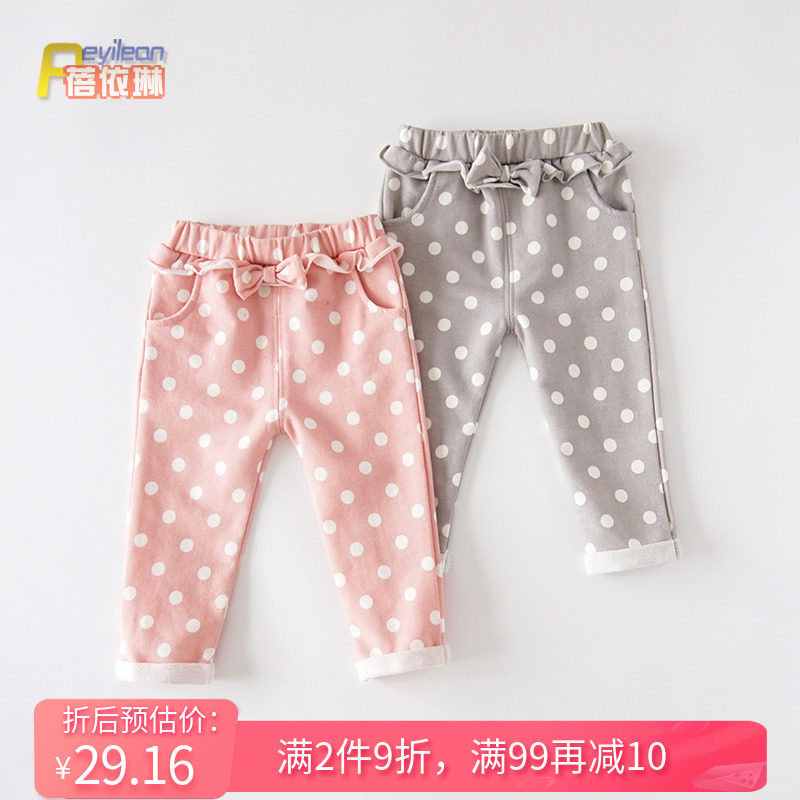 Little girl baby early autumn casual pants baby children's wear spring and autumn style foreign pie open crotch long pants outside wear 1 to 2 years old