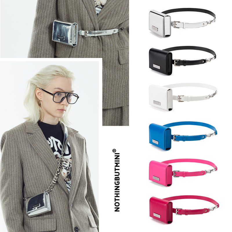 Nothingbutmini Nbm Original Design Metal Logo Mini Waist Bag + Belt Fashion Mini Bag Nothingbutmini Nbm Original Design Metal Logo Mini Waist Bag + Belt Fashion Mini Bag