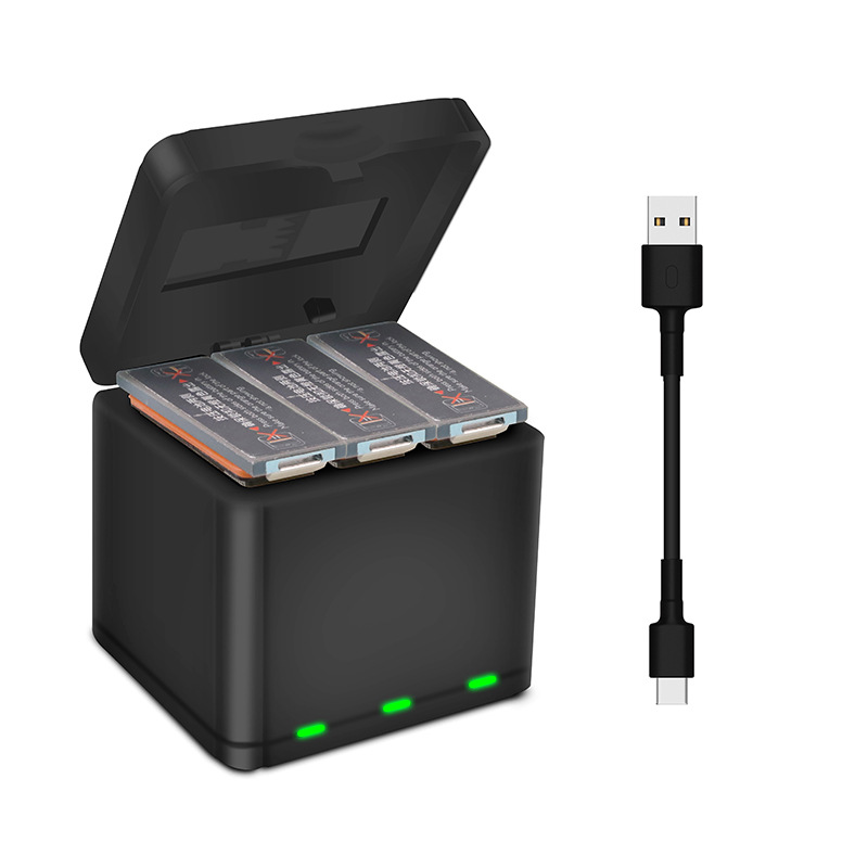Suitable for DJI DJI OSMO ACTION battery charger storage box fast flush set three-charge dual battery housekeeper storage accessories QC3 0 accessories dedicated battery life fast mobile phone battery
