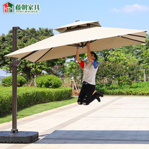 Rattan Chao Villa Rotating Courtyard Roman Umbrella Outdoor Umbrella Garden Home Outdoor Cafe Outdoor Umbrella