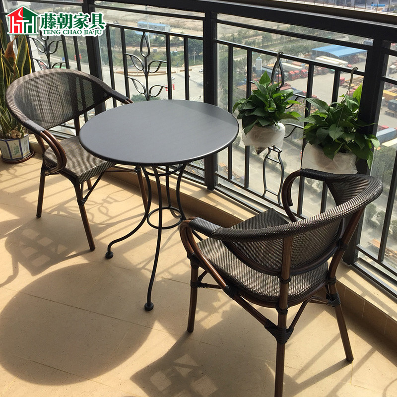 Interior Balcony Small Table And Chairs Modern Minima Coffee Reading Iron Art Home Tea Table Casual Balcony Three Sets Combinations