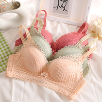 Underwear womens non-steel ring small chest gathered bra set adjusted thin section breast anti-sagging upper support bra