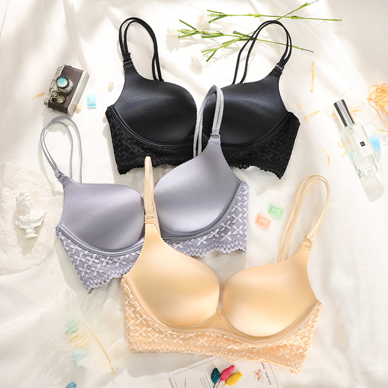 Underwear Female Breasts Poly-Adjusted Type without Steel Ring Bra Hood to collect Deputy Dairy Drooping Girl Student High School