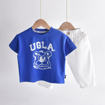 New pint boy short sleeve T-shirt summer dress 2022 new mid-boy boy slim fit summer child clothing pure cotton blouse tide t