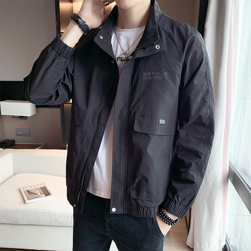 22 New wear coat men in spring and autumn turn a hundred casual tops tide to repair baseball clothes men's jacket