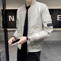 The handsome mens jacket 2021 new spring and autumn mens jacket Korean version of the trend slim-fitting jacket mature and stable