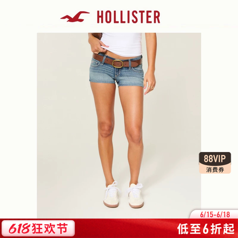 Hollister Small Seagull Pattern American Retro Low-Waist Denim Shorts 26 Summer Women's Clothing 349-6399 Hollister Small Seagull Pattern American Retro Low-Waist Denim Shorts 26 Summer Women's Clothing 349-6399