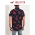 Hollister mùa thu 2018 mới co giãn sơ mi ngắn tay poplin nam 218768-1 sơ mi cổ trụ Áo