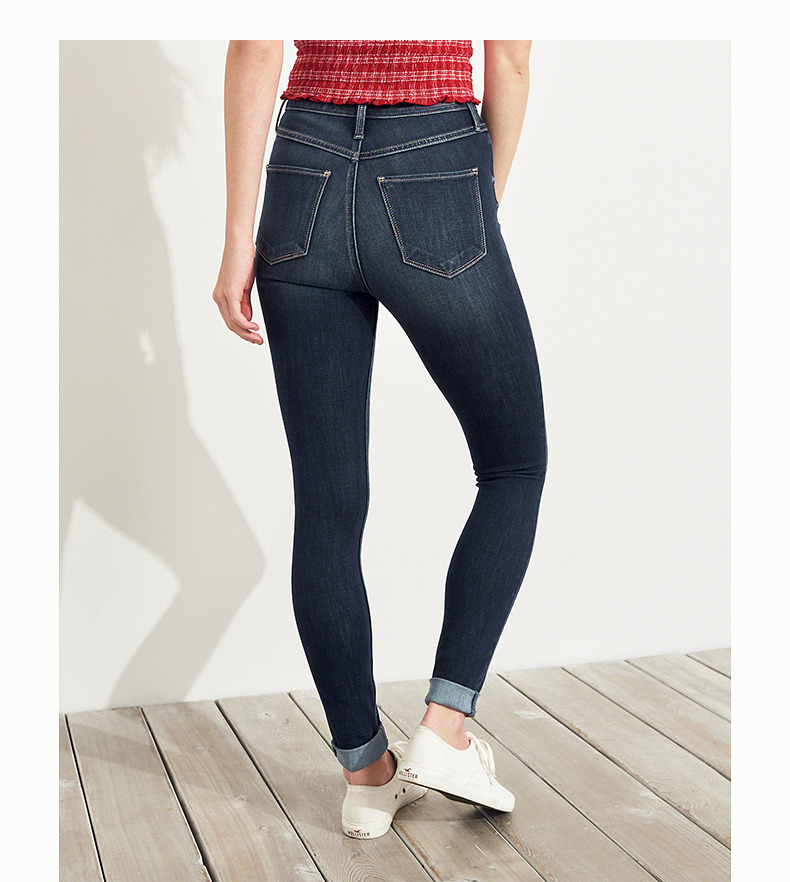 Hollister đàn hồi eo skinny jeans nữ 210.369 quần jean nữ hàng hiệu