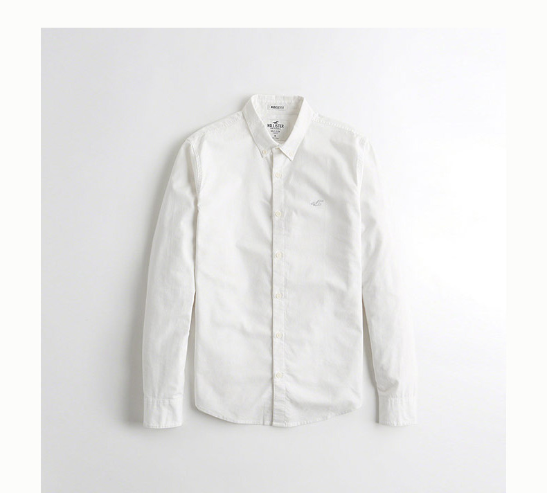 Hollister2018 mùa thu áo sơ mi Oxford nam mới 223887-1 áo dài tay lỡ