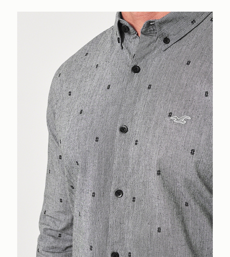 Hollister 2018 mùa thu mới co giãn áo sơ mi poplin nam 220106-1 mẫu áo sơ mi công sở