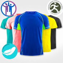 42195 Yan Elects marathon cross-country running running breathable quick dry round collar short sleeve T-shirt customizable running group Logo