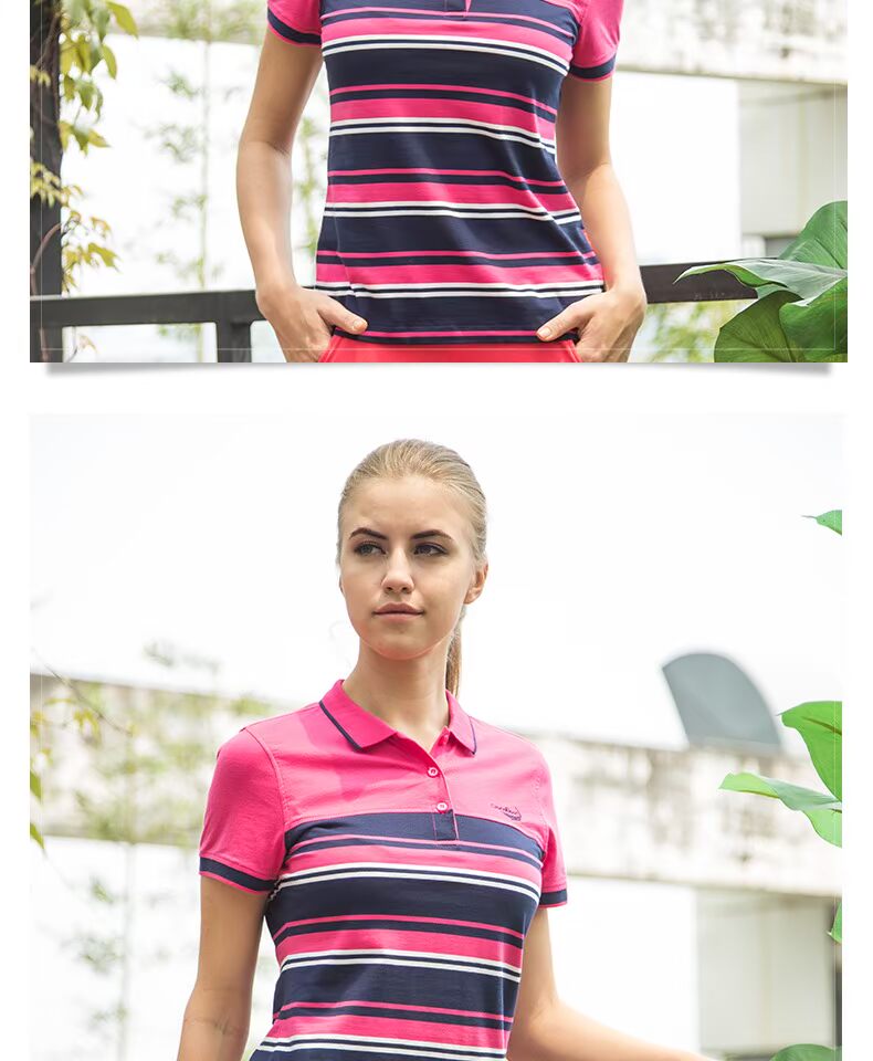Áo sơ mi cá sấu Áo sơ mi nữ POLO 2018 Mới mùa hè Cotton giản dị thoáng khí sọc ngắn tay áo thể thao ve áo áo thun polo cao cấp