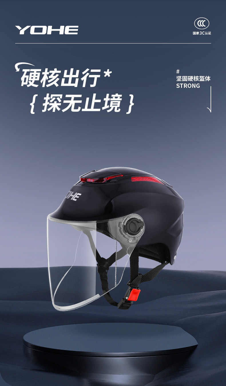 Eternal Helmet 3C Certified Electric Motorcycle Helmet for Men and Women, All-Season Battery Vehicle Sun Protection Safety Helmet, Lightweight Half Helmet 365