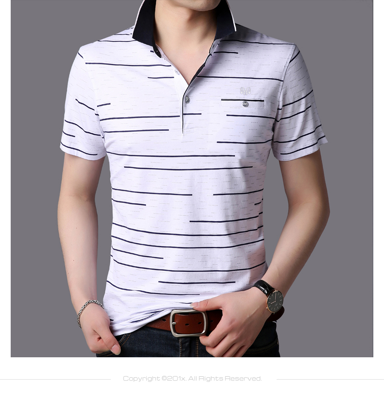 Hengyuanxiang lụa cotton ngắn tay T-Shirt nam trung niên mùa hè mới kinh doanh bình thường POLO áo ve áo daddy mỏng