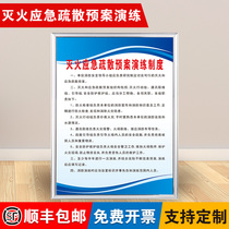Fire fighting emergency evacuation plan drill system workshop factory warehouse safety production management Fire identification operation rules system plate Safety Supervision Inspection slogan frame wall stickers custom KT board