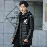 Мужской длинный пуховик, зимняя легкая и тонкая трендовая куртка, средней длины, 2020, в корейском стиле