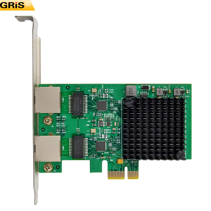 Адаптер USB gris pci-e转2个2.5g千兆网卡独立双口电脑免驱动rj45汇聚网线2500m群晖esxi软路由无盘rtl8125b台式机服务器