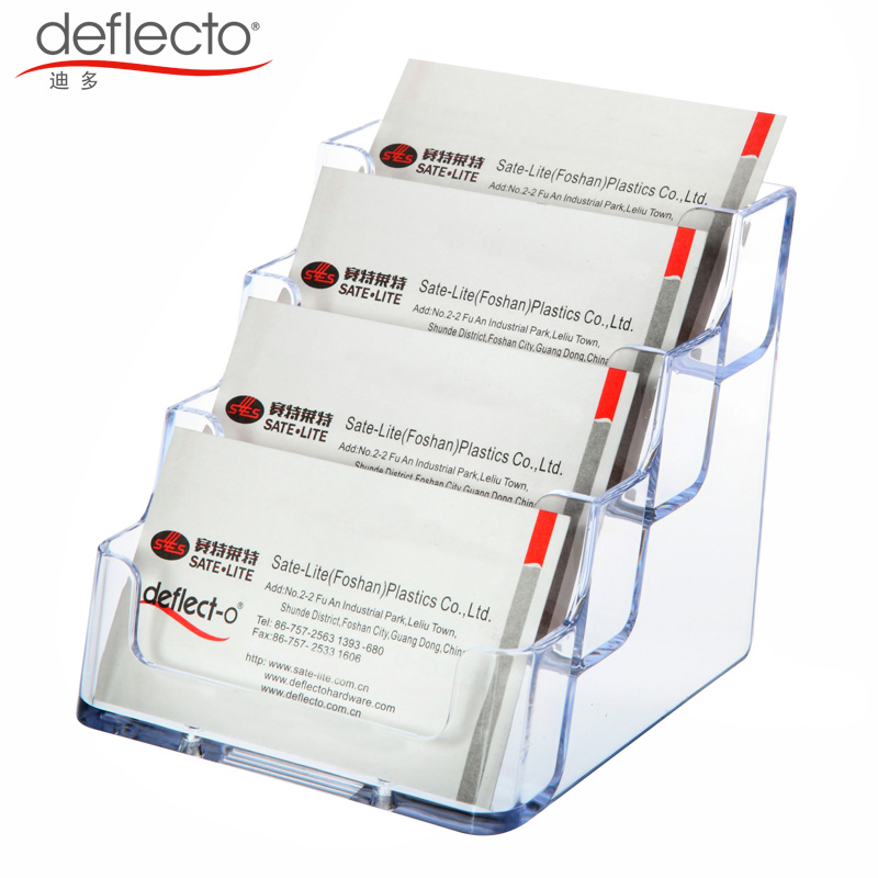 American Dido-name Sheet Clip Box Name Sheet Clips Male Business Business Card Seat Four Floors Crystal Business Card Holder Multilayer Personality Creative Desktop Exhibition Please Bestest Box Containing Layer Shelf 70841