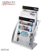 United States Dido A4 three layer data rack bibliograph rack magazine shelf promotional folding display rack can put business card bank leaflet storage rack black office desktop file rack 693704