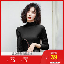 High-neck base shirt womens long-sleeved 2021 autumn new wild slim high-neck base shirt womens thin Korean fashion