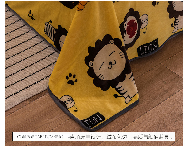 Nhung sữa bốn mảnh flannel hai mặt dày chăn ấm tấm nhung nhung giường nhung ba mảnh - Bộ đồ giường bốn mảnh bộ ga nệm