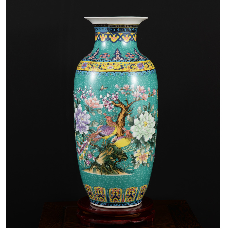 Jingdezhen ceramics powder enamel gets vase landed home sitting room TV ark, adornment is placed large arranging flowers