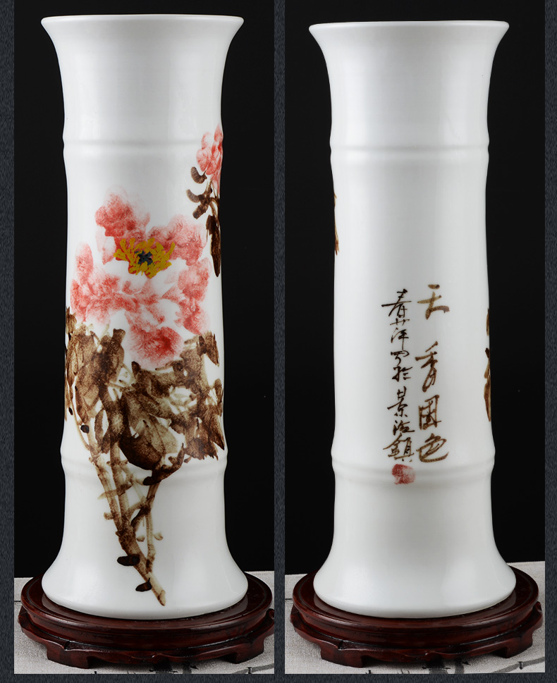 Aquatic culture lucky bamboo flower arranging machine hand draw blue and white porcelain vase furnishing articles of jingdezhen ceramics landing, a large living room