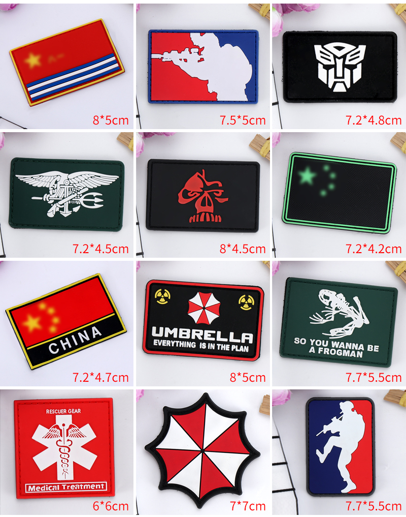 Outdoor Flag Guard arm PVC personality Army camouflage 8 Shoulder Bag Submachine Clothing Adhesive A China Magic Sticker