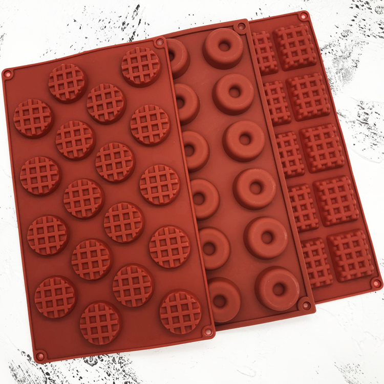 Long Square Waff Sữa Chocolate Cake Silicone Khuôn Fondant Chocolate Drip Cake Trang trí Khuôn - Tự làm khuôn nướng khay làm kem