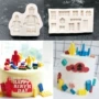 Lego gạch fondant silicone khuôn DIY robot chủ đề trang trí bánh sô cô la khuôn nướng đất sét khuôn - Tự làm khuôn nướng khuôn làm kẹo dẻo