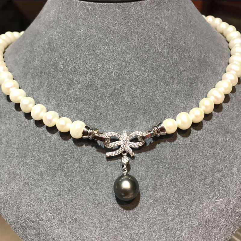 s925 silver Accessories Super connection buckle upmarket necklace Hand Condensed Diy Pearl Accessories Butterfly Pendant Buttoned