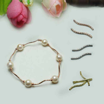 diy first jewelry accessories material 925 sterling silver round straight tube round tube bracelet necklace long strip multi specification hypoallergenic