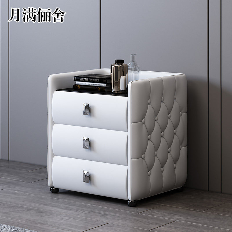 Cortical luxurious bed head cabinet modern minimalist bedroom bedside fighting cabinet Small family style Nordic style storage bed head cabinet