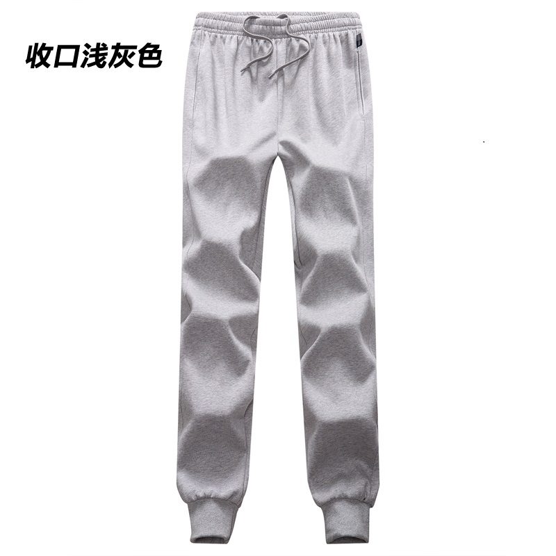 Quần thể thao mùa thu đông cộng với nhung cotton nam mùa xuân lỏng lẻo quần dài cộng với phân bón để tăng quần thun quần Wei thẳng quần nam đẹp