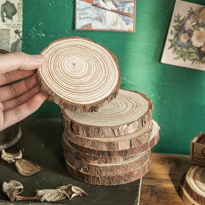 zakka material handcrafted ornaments, solid wood decorative background wall, round wood chips, shooting props, original wood chips, retro growth rings