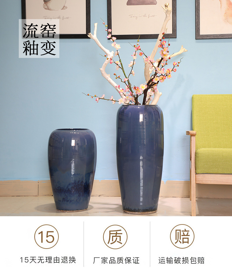 The New Chinese American blue flower arrangement sitting room home decoration ceramic vases, flower art landing place example room