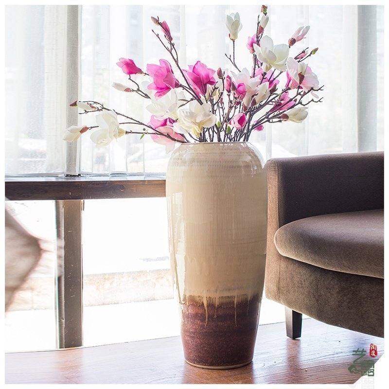 Jingdezhen ceramics up with color glaze vase of large modern European sitting room hotel villa flower arranging furnishing articles
