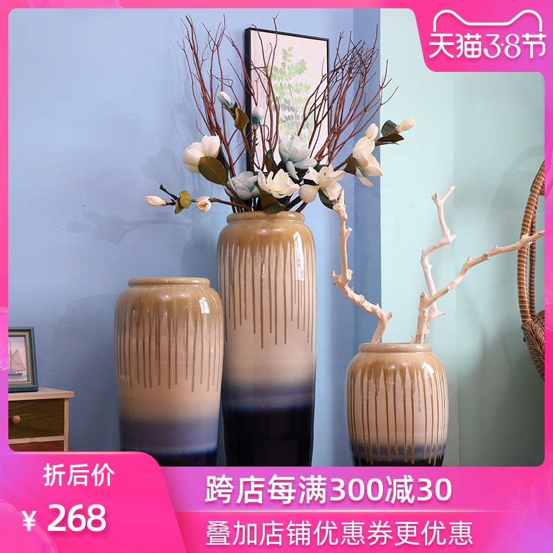 Modern jingdezhen ceramic vase of large indoor and is suing landscape decoration hotel sitting room of Chinese style flower implement furnishing articles