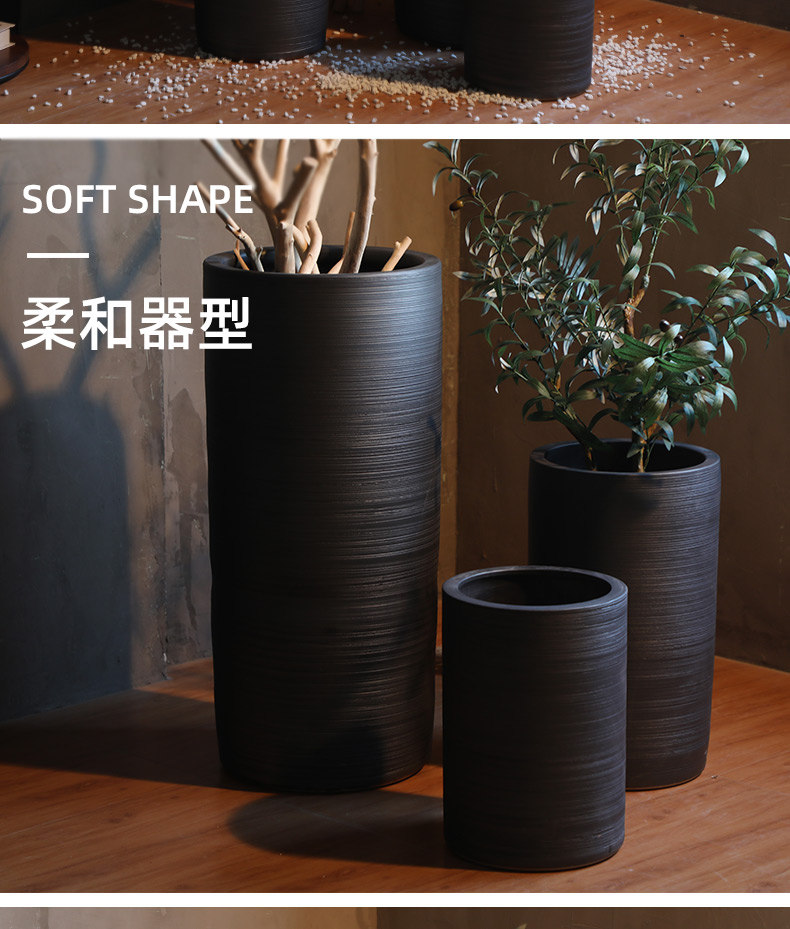 Large flower pot ceramic furnishing articles of Chinese style restoring ancient ways POTS sitting room hotel decoration flower arranging dried flowers thick ceramic bottle