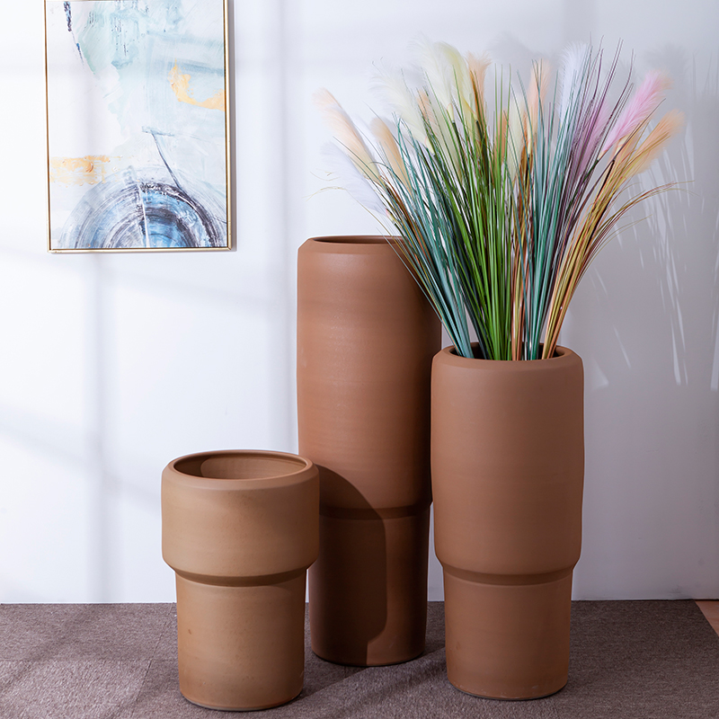 Boreal Europe style floor vase furnishing articles ceramic I and contracted large caliber dry flower vase flowerpot Chinese simulation