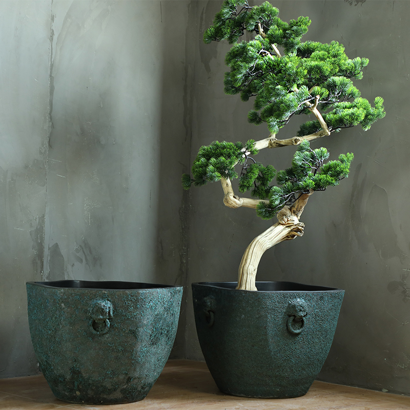 Ceramic antique VAT coarse pottery hand round the altar tank big flowerpot tank floor vase furnishing articles courtyard garden