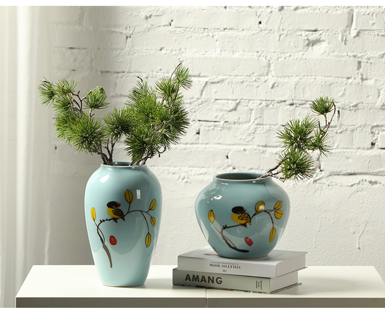 Jingdezhen creative modern new Chinese style ceramic vase, the sitting room TV wine porch home furnishing articles