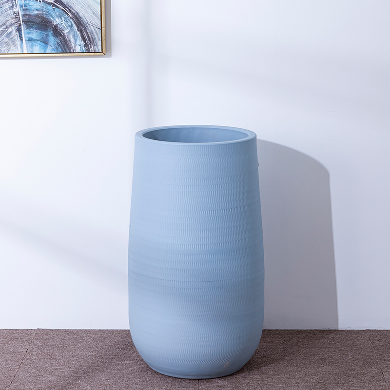 Green, the plants in northern Europe grey ceramic vase flowerpot I and contracted indoor plant decoration cylinder hydroponic POTS of large diameter