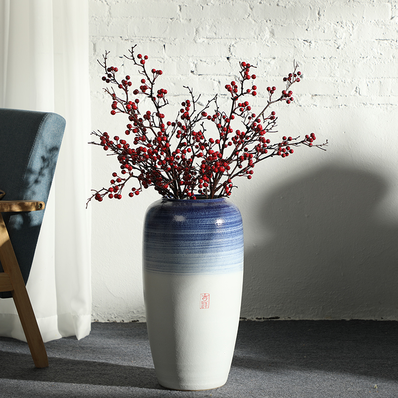 New Chinese style floor vases, flower arranging, the sitting room porch household adornment of jingdezhen ceramic dried flowers large floral furnishing articles