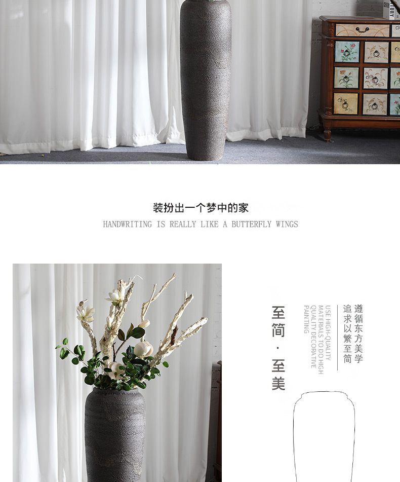 Large ground ceramic coarse pottery vases, flower arranging landscape example room adornment modelling place jingdezhen Europe type restoring ancient ways