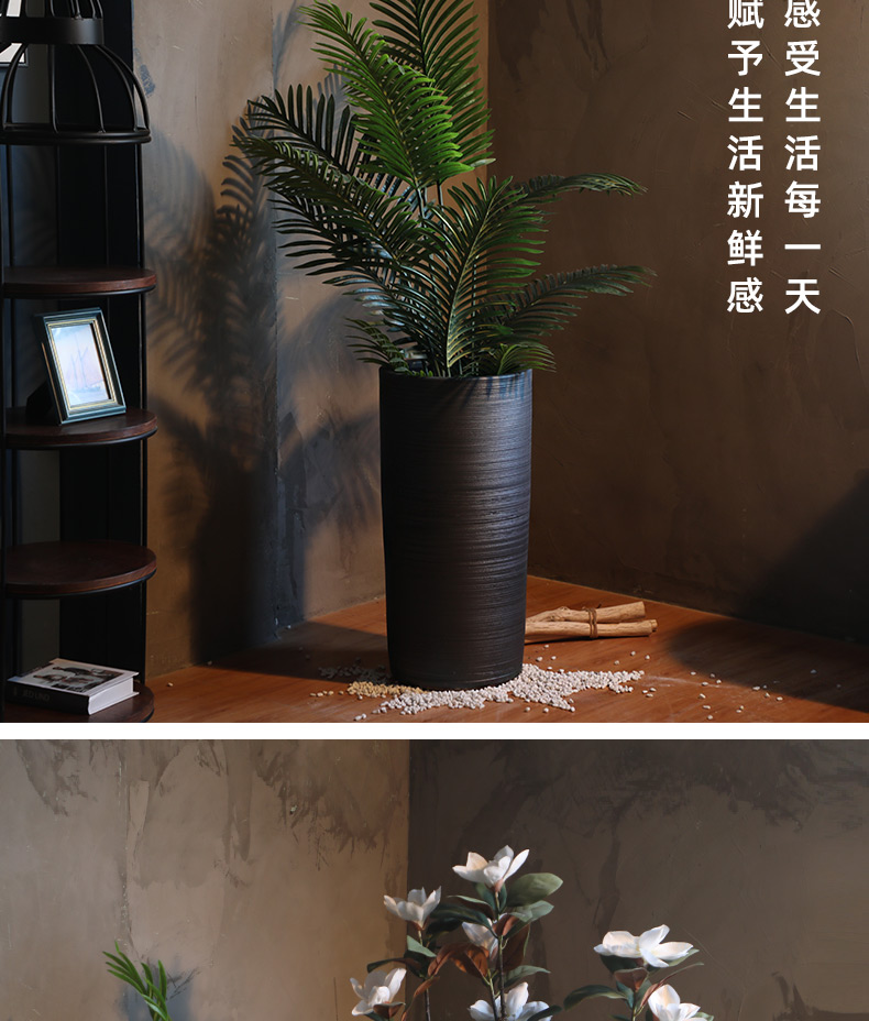 Large flower pot ceramic furnishing articles of Chinese style restoring ancient ways POTS sitting room hotel decoration flower arranging dried flowers thick ceramic bottle